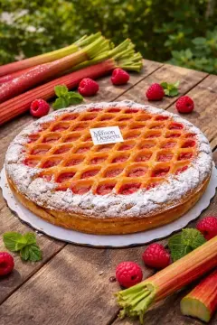 Tarte rhubarbe framboise